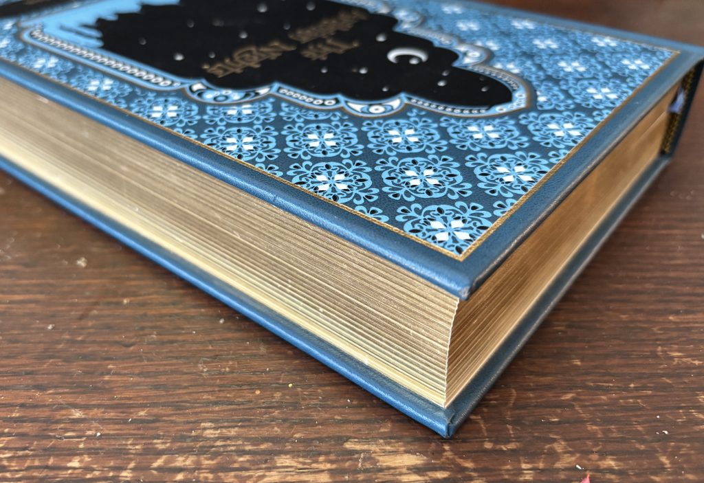 The same book showing the faux-gilded edges.